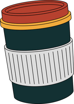 Illustrated Takeaway Coffee Cup