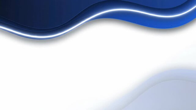 Modern clean abstract blue wave with smooth light glow and fluid dynamic backdrop, offering calm sophisticated futuristic technology design on white background, representing fluidity and motion