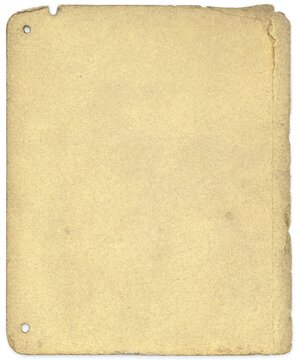Vintage antique aged paper texture with rough edges and hole punch marks