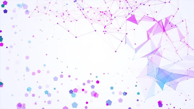Abstract Futuristic Plexus Network with Glowing Nodes Polygonal Connections Digital Data Visualization for Technology Background on White Background Concept Loop