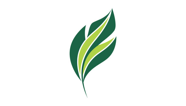 Stylized modern organic leaf logo featuring three green blades in varying shades of dark, bright, and lime green.