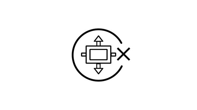 Resize Scale Error Icon Animated Dimension Arrows Cancel Cross Symbol Transformation Failure System Limit Motion Graphic Video