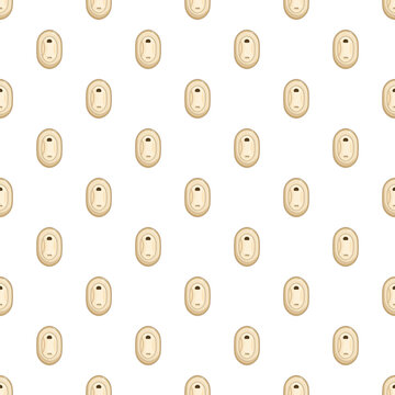 Seamless pattern featuring a small airplane window with a beige frame on white