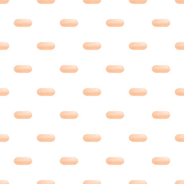 Peach oval pills creating a seamless pattern for medical or healthcare themes