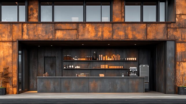 Modern Industrial Coffee Bar.