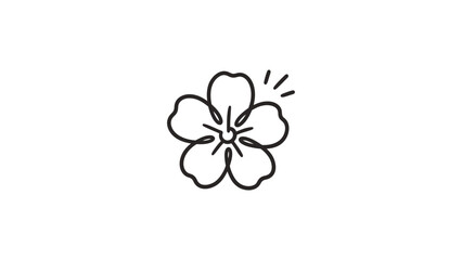 Fototapeta premium Single flower blossom line art icon.