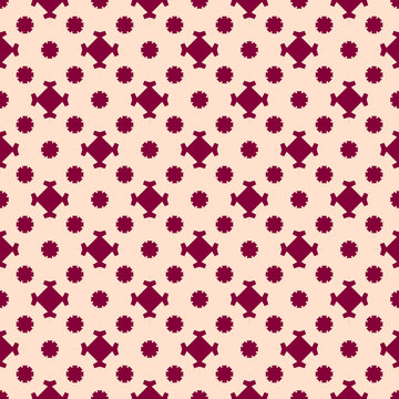 Seamless Geometric Burgundy and Beige Pattern Illustration