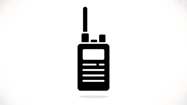 Black walkie talkie radio icon