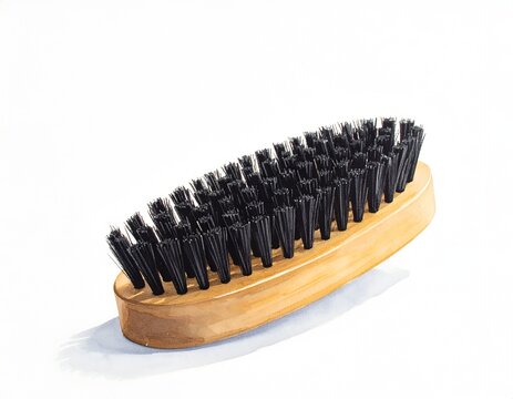 Handheld wooden shoe brush for polishing leather.