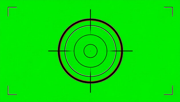 Green Screen Crosshair Target Reticle with Corner Registration Marks for Digital Compositing and Visual Effects