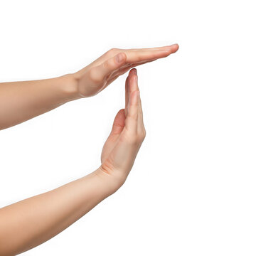 Person hands making a time out gesture isolated on transparent background