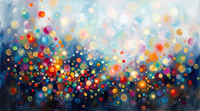 An abstract explosion of vibrant colors and textures creating a dreamy ethereal landscape of light and form