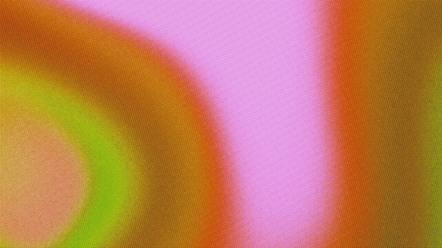 Abstract halftone background dot pattern with warm orange, yellow, and pink concentric gradients and authentic risograph print texture. Suits a poster, retro film and vintage print design.