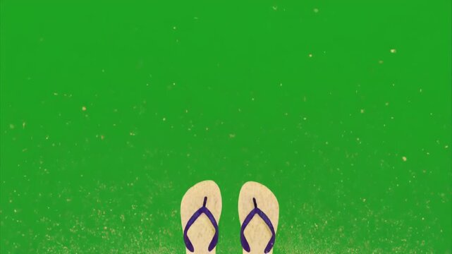 Silhouettes of two figures standing side by side on a smooth green surface with motion and chroma key