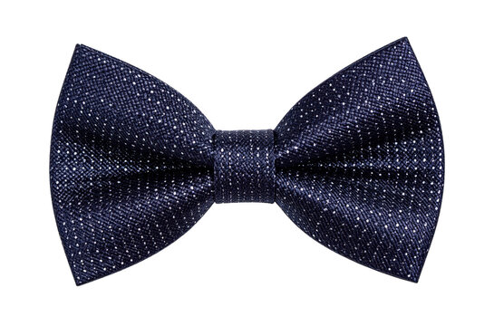 Dark blue polka dot bow tie formal accessory