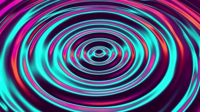 Psychedelic Neon Metallic Liquid Ripples Abstract Motion Background