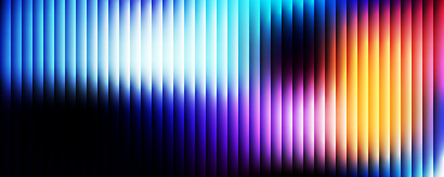 Luminous abstract background with vertical dividers showcasing vivid cyan purple and orange glows for technology concepts.