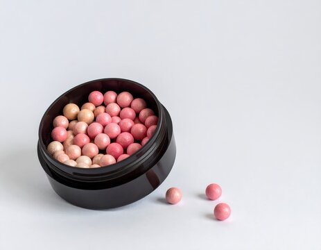Face powder pearls for beauty and makeup applications