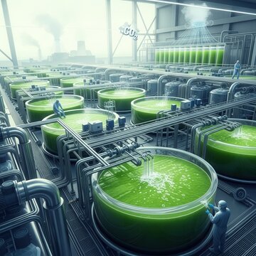 Advanced Bioengineering Lab with Green Algae Cultivation Techniques