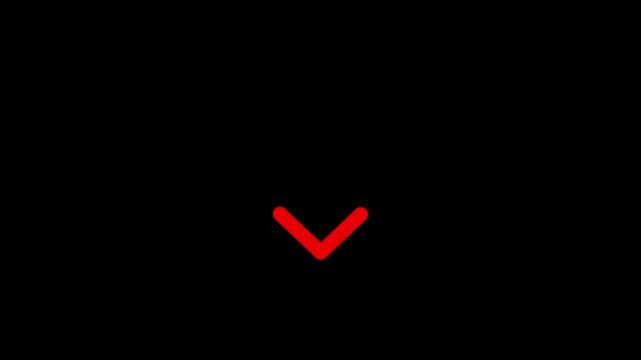 red down arrow bounce animation.Motion graphics of concept