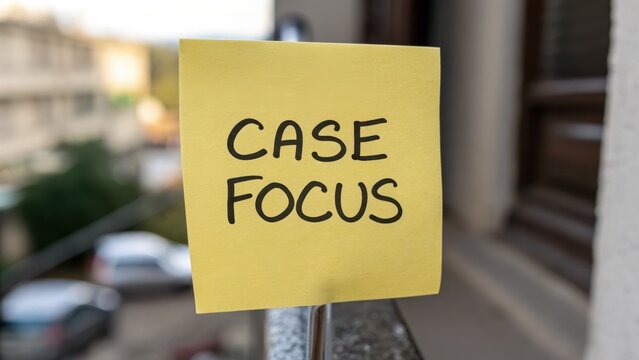 Bright yellow sticky note with handwritten text on balcony railing