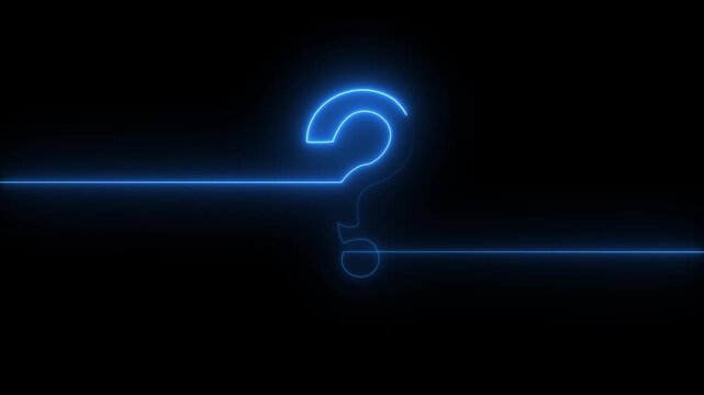 neon glowing loop Question mark sign Question mark icon asking icon animation.Motion graphics of concept