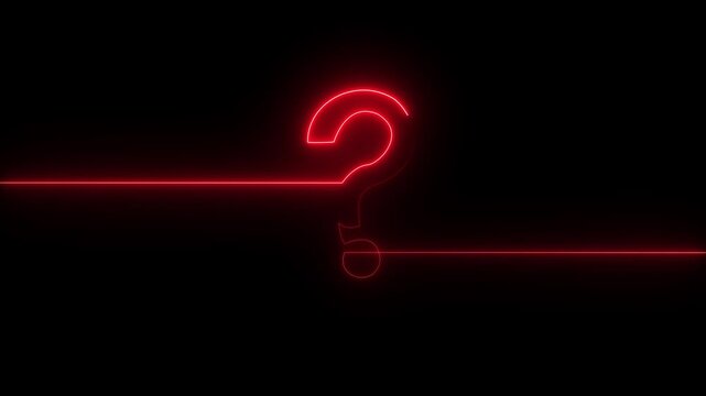 neon glowing loop Question mark sign Question mark icon asking icon animation.Motion graphics of concept