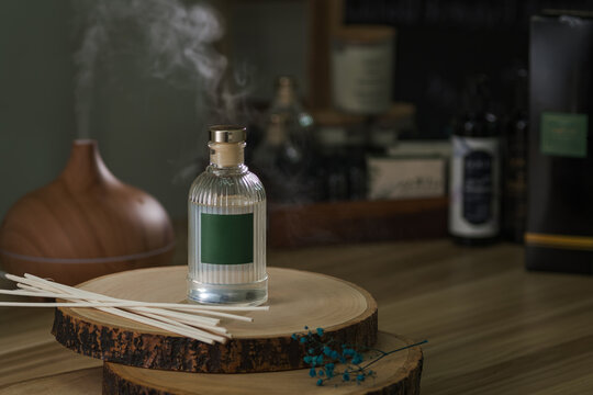 still life photograph of scented reed diffuser box set