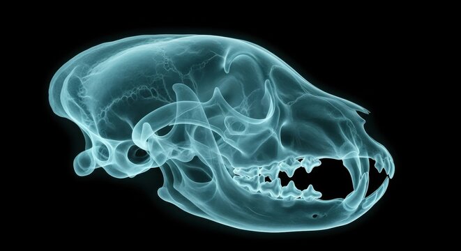 X-ray Visualization of Animal Skull Transparency and Structural Design