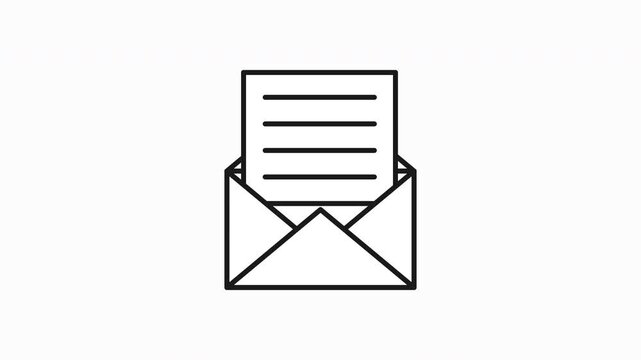 email animated icon, opened email animated icon, Letter in envelope open animation, mail icon symbol animation motion graphic for business element and template background.