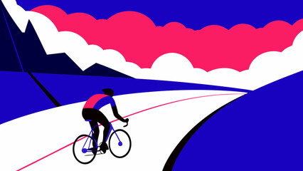 Fototapeta premium mountain biker silhouette
