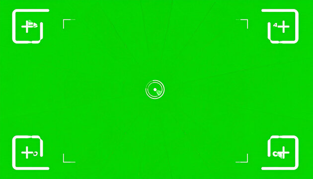 Green Screen Chroma Key Background with Digital Target and Corner Registration Marks for Video Editing and Compositing