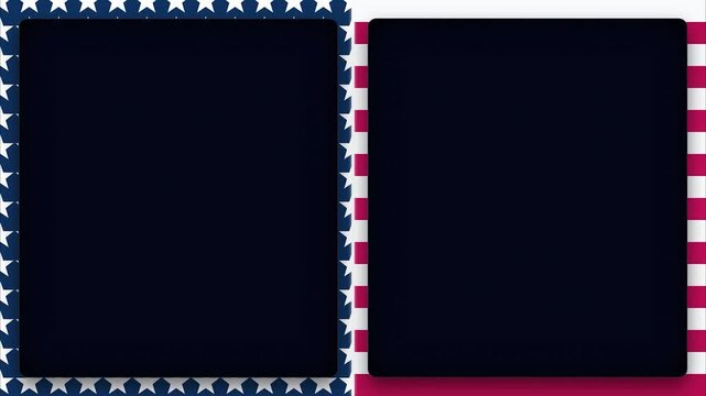 American flag grid patriot day frame minimalist modern patriotic aesthetic social media marketing template loop