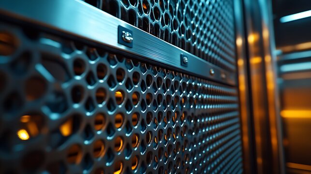 Modern Metal Server Rack Grid.