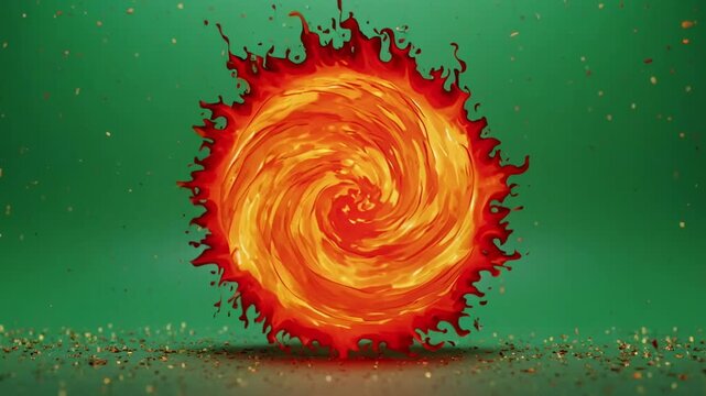 Energetic plasma orb with fiery trails swirling dynamically against a dark background