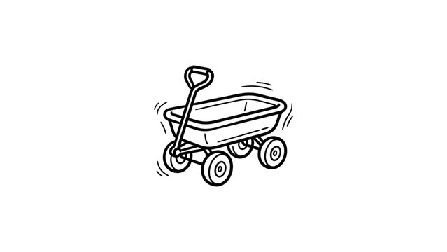 Toy wagon garden cart illustration.