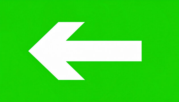 Vibrant Green Background with a Bold White Leftward Pointing Arrow Symbolizing Direction and Choice