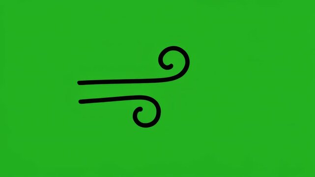 Gentle wind swirls on green and black horizontal stripes seamless motion graphic