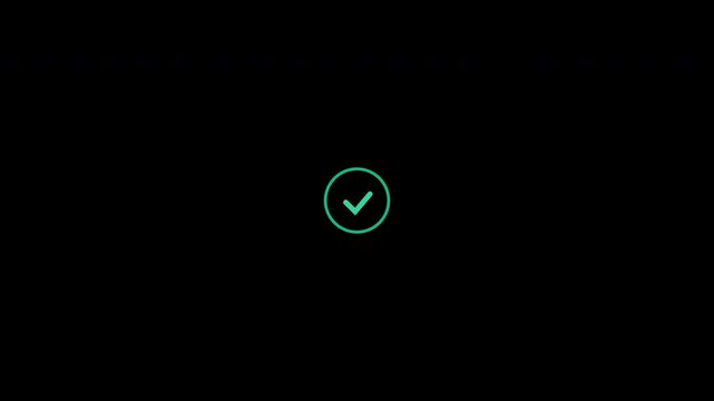 Green check mark icons with animated spark burst effects isolated on transparent background