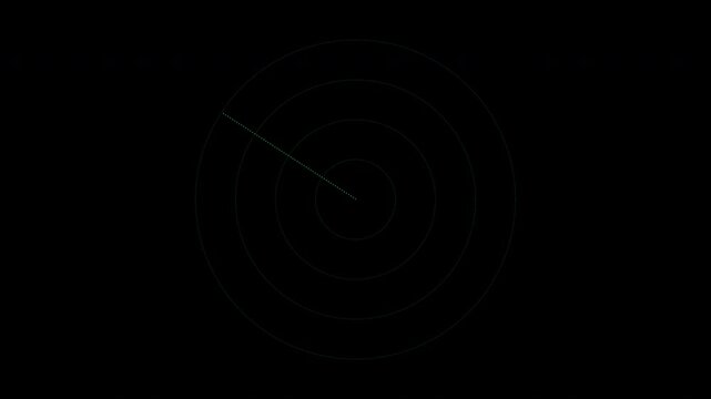 Green digital ASCII sonar radar interface scanning on isolated transparent background overlay