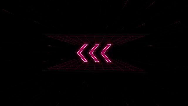 Cyberpunk Neon Red Chevron Portal Loop Video Background 4k video