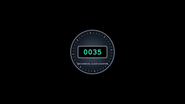 Mechanical clicker counter interface with alpha channel for video overlay and graphics