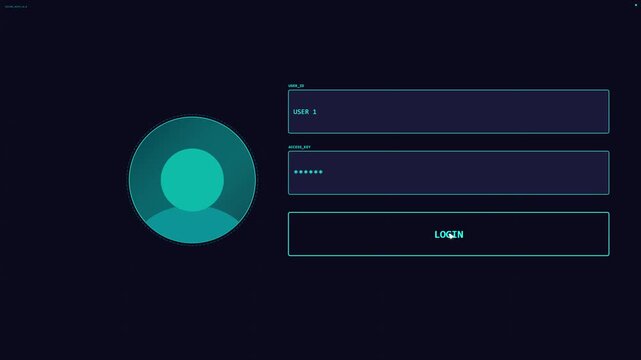 Digital user login interface with head silhouette icon