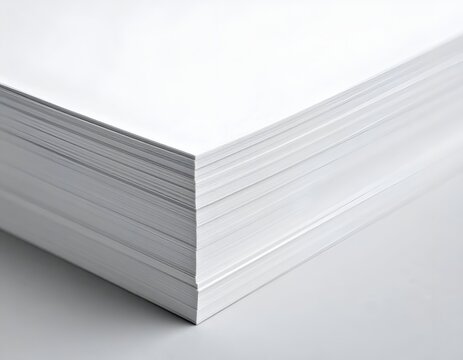 Extreme close-up of thick white paper sheet stack.