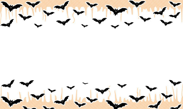 Bat Swarm Halloween Border Frame