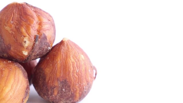 hazelnuts isolated on white background