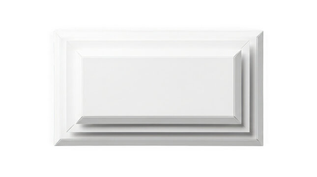 3d render of a white rectangular speech bubble frame isolated on transparent background