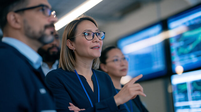 commodity traders stand in an industrial trading floor, a diverse team gesturing at screens, hydration science athletic performance charts mounted beside financial data displays,