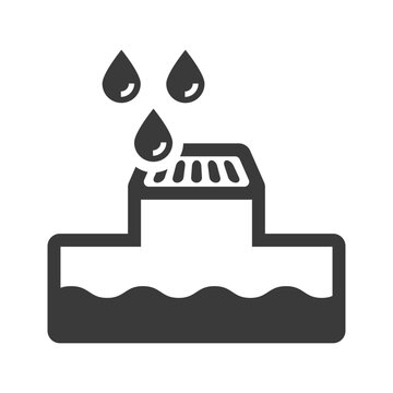 Drain system glyph icon isolated on white background.