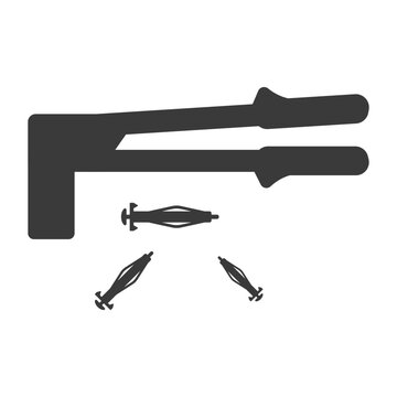 Hand tool molly pin crimper glyph icon isolated on white background.